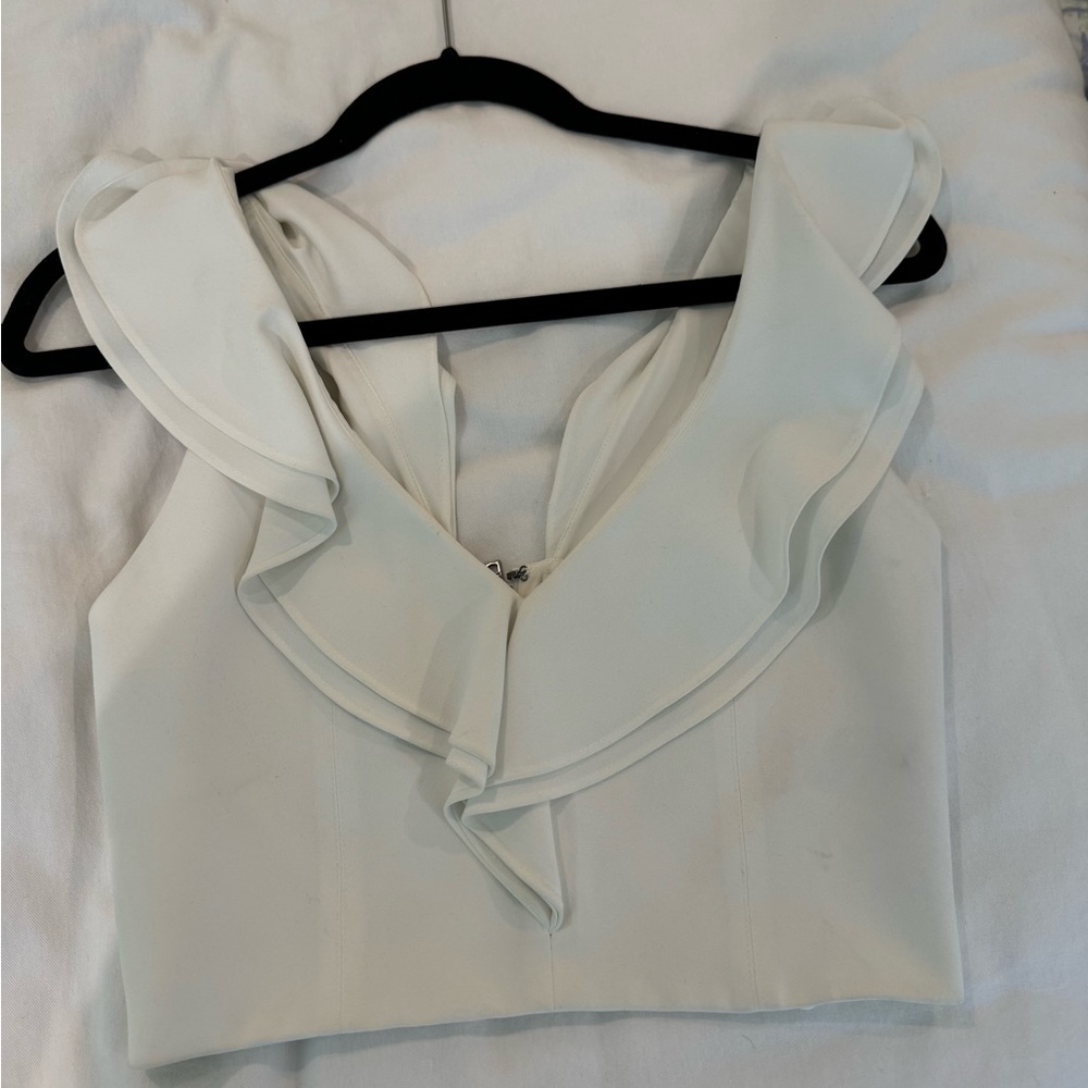 White Alice and Olivia Crop Top